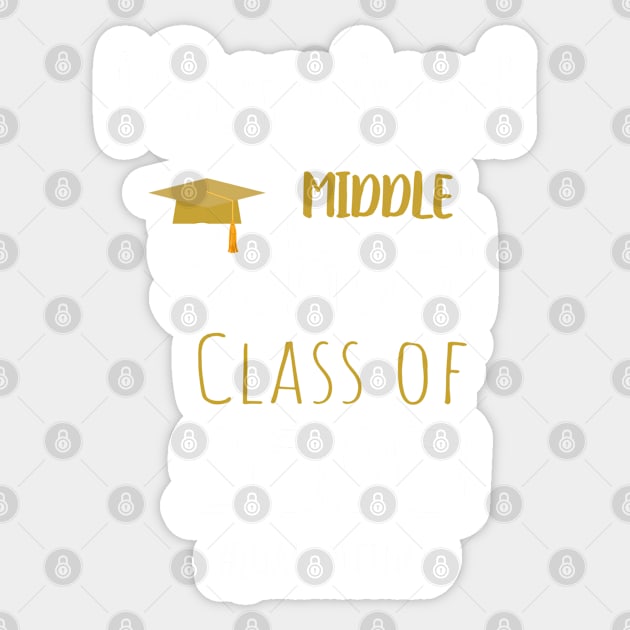 I Survived Middle School Class of 2020 Quarantined Graduation, Middle School Grade Design Gift Sticker by WassilArt